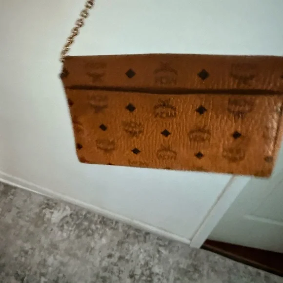 MCM Cognac Visetos Logo Chain Crossbody - Picture 3 of 11